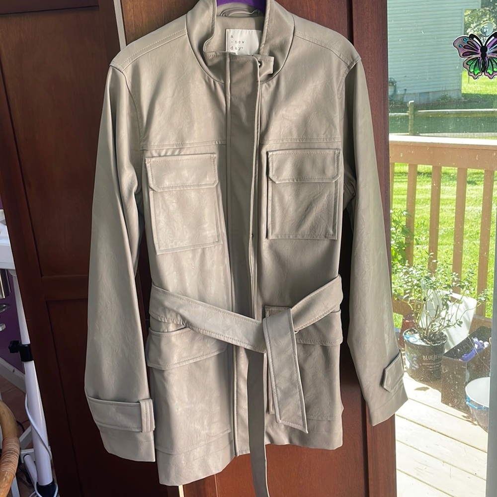 NEW Grey Faux Leather jacket!!
